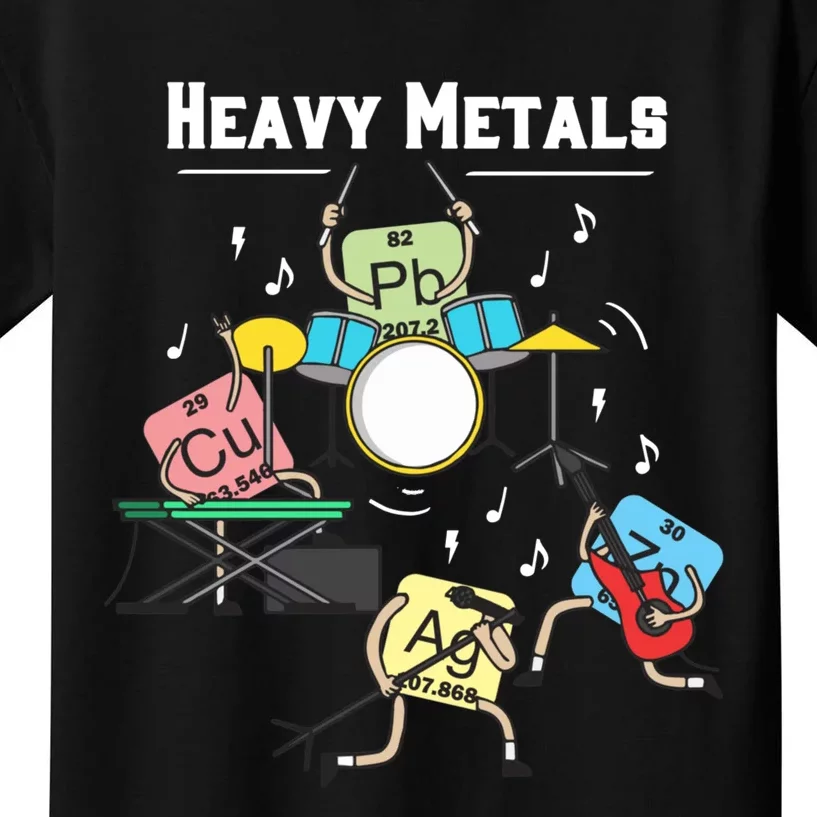 Heavy Metals Rock Chemistry Physics Periodic Table Of Elements Kids T-Shirt