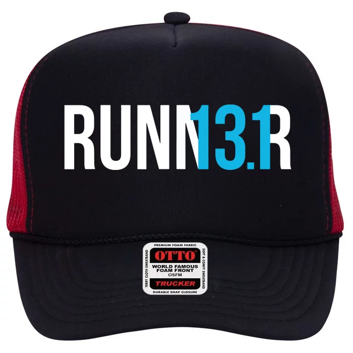 Half Marathon Runner Gift 131 Runner High Crown Mesh Trucker Hat