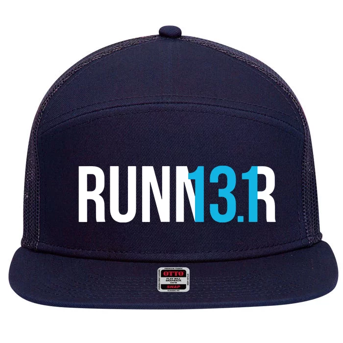 Half Marathon Runner Gift 131 Runner 7 Panel Mesh Trucker Snapback Hat