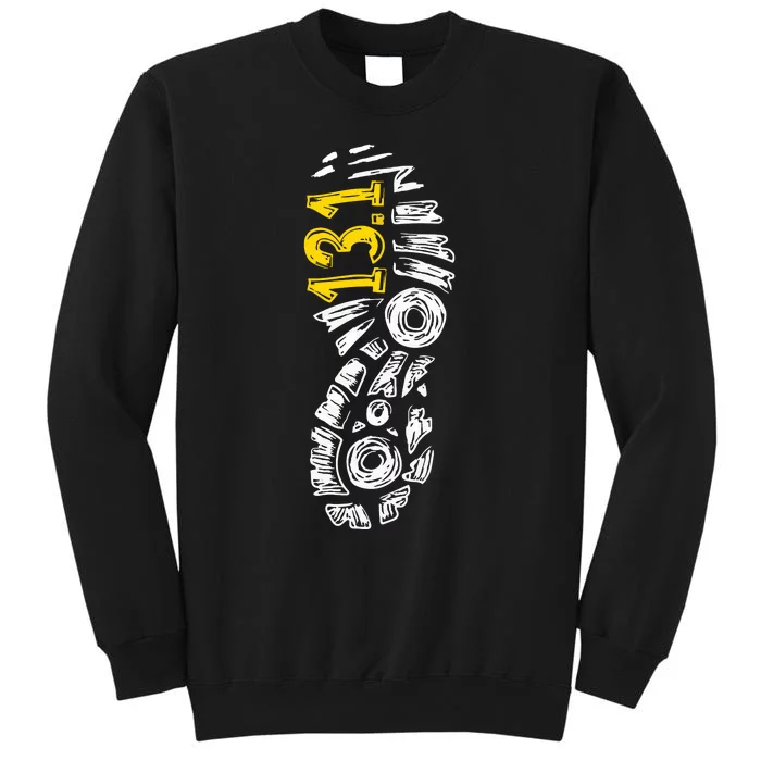 Half Marathon Runner Marathoner Gift 131 Shoe Imprint Sweatshirt