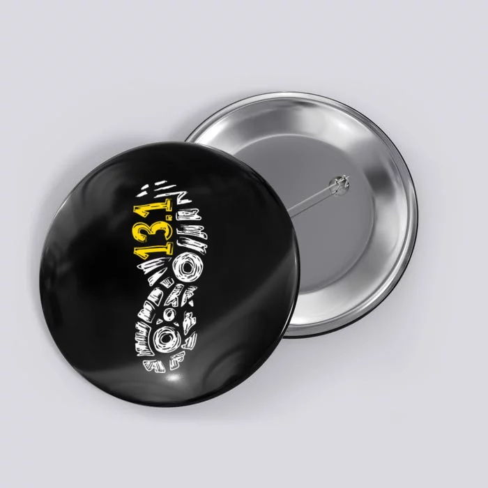 Half Marathon Runner Marathoner Gift 131 Shoe Imprint Button