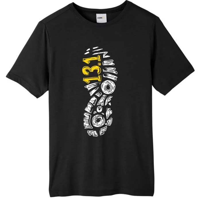 Half Marathon Runner Marathoner Gift 131 Shoe Imprint ChromaSoft Performance T-Shirt