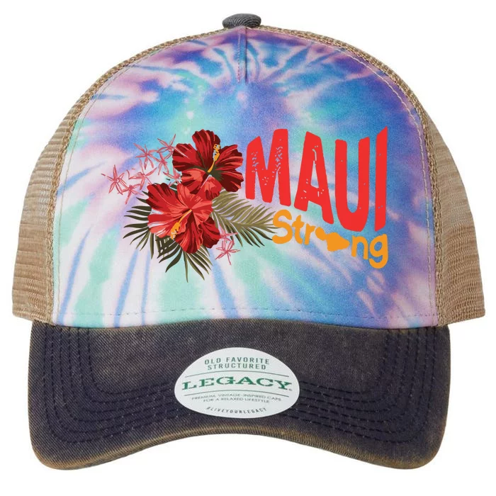 Hibiscus Maui Strong Hawaii Strong Ikaika Maui Strong Legacy Tie Dye Trucker Hat