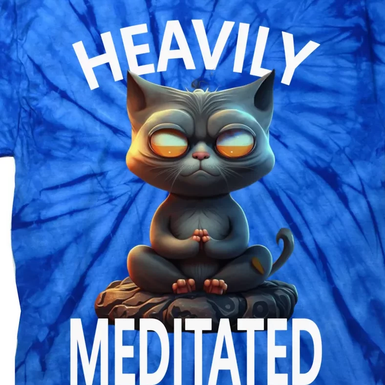 Heavily Meditated Spiritual Zen Cat Namaste Yoga Meditation Gift Tie-Dye T-Shirt