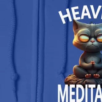 Heavily Meditated Spiritual Zen Cat Namaste Yoga Meditation Gift Full Zip Hoodie