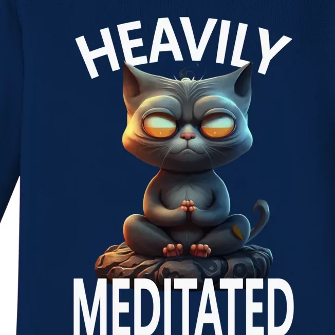 Heavily Meditated Spiritual Zen Cat Namaste Yoga Meditation Gift Baby Long Sleeve Bodysuit