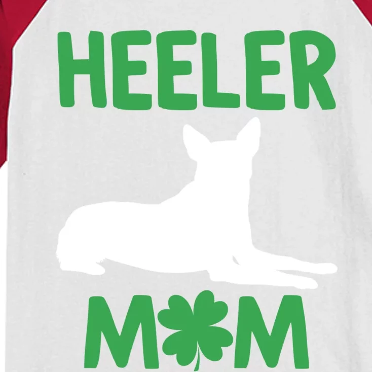 Heeler Mom St Patricks Day Australian Cattle Dog Blue Heeler Gift Kids Colorblock Raglan Jersey