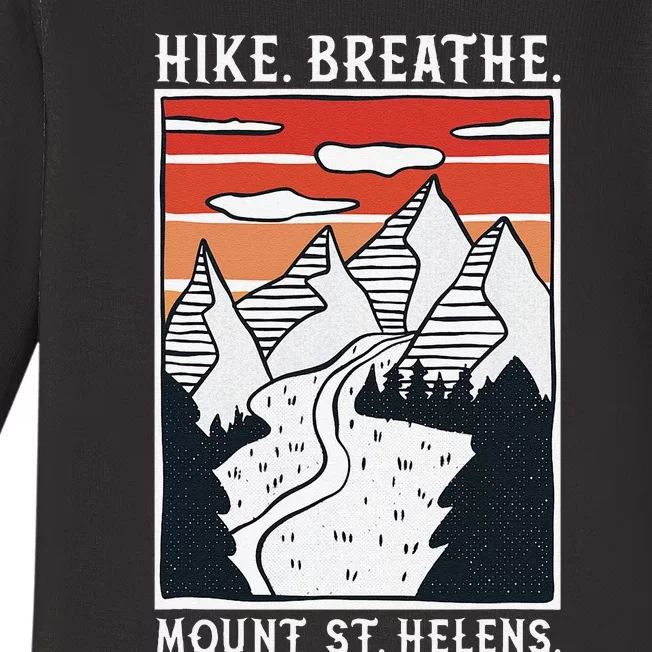 Hiking Mount St. Helens Baby Long Sleeve Bodysuit