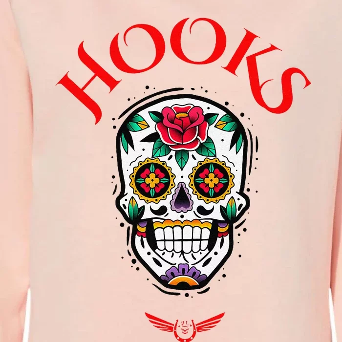 Hooks Mexican Skull Womens California Wash Sweatshirt