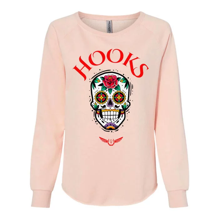 Hooks Mexican Skull Womens California Wash Sweatshirt