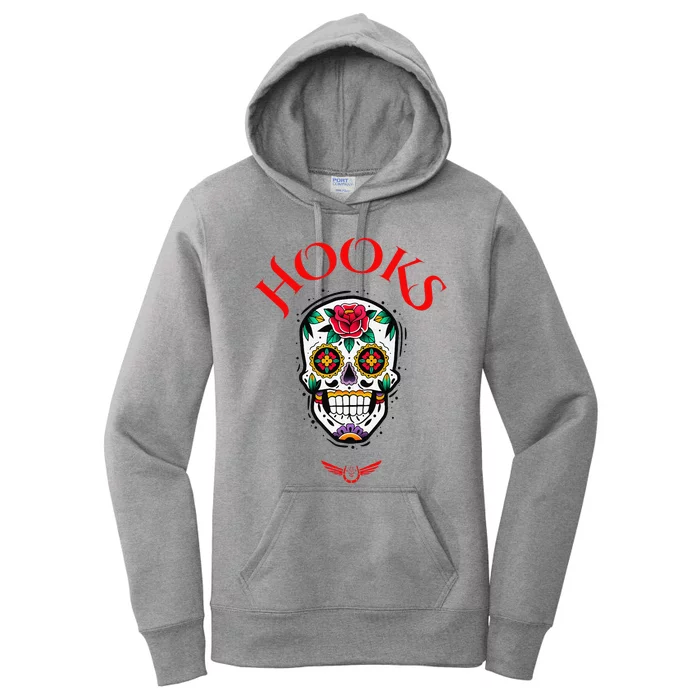 Hooks Mexican Skull Women's Pullover Hoodie