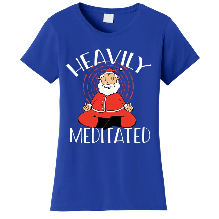 Heavily Meditated Santa Claus Yoga Meditation Christmas Meme Gift Women's T-Shirt