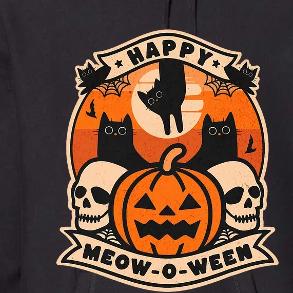 Happy Meowoween Scary Halloween Shirts Premium Hoodie