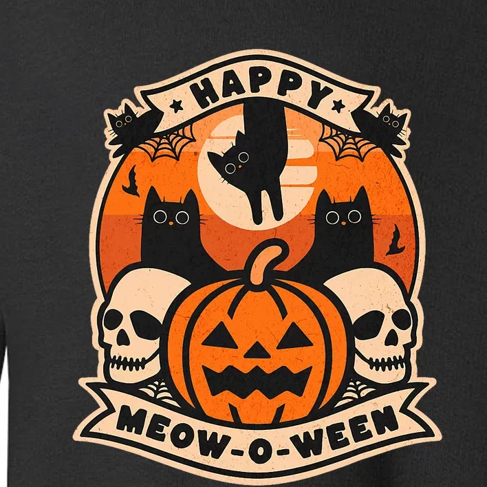 Happy Meowoween Scary Halloween Shirts Toddler Sweatshirt