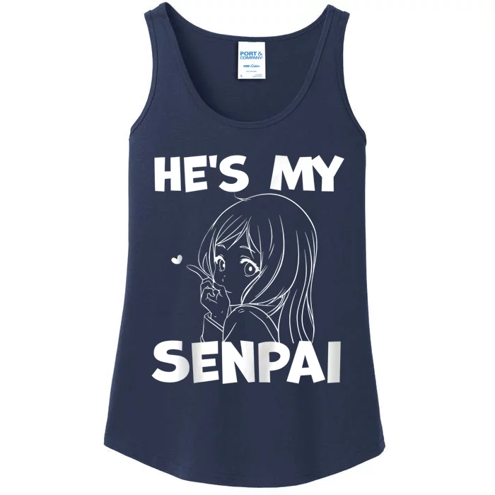 He's My Senpai Funny Anime Matching Couple Girlfriend Gift Zip Hoodie Ladies Essential Tank