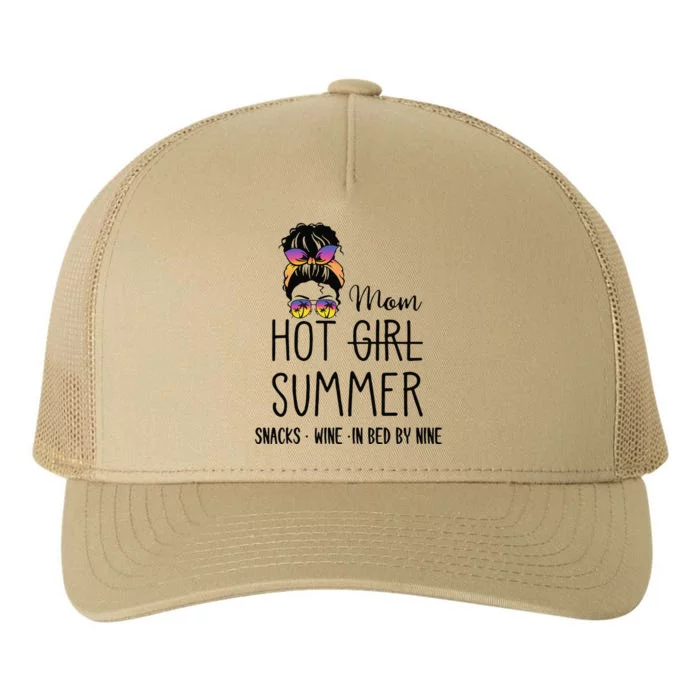 Hot Mom Summer Snack Wine In Bed By Nine Quote Women Yupoong Adult 5-Panel Trucker Hat