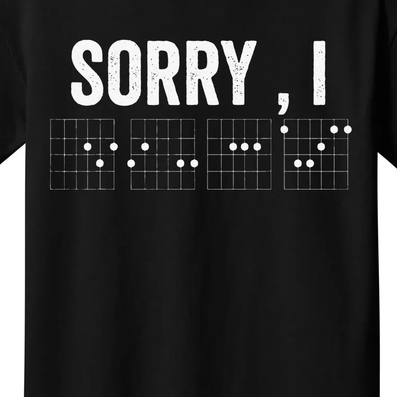 Hidden Message Sorry I-DGAF Chords Guitar Kids T-Shirt