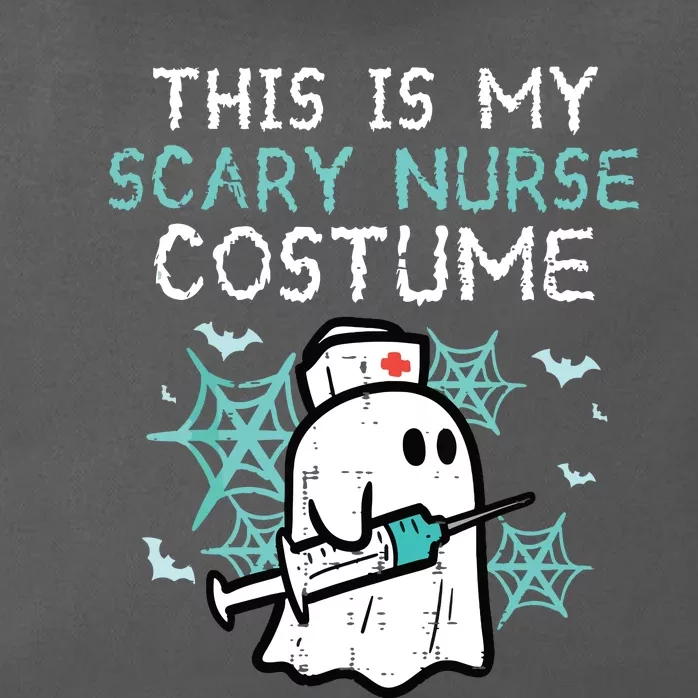 Halloween My Scary Nurse Costume Funny Ghost Scrub Zip Tote Bag