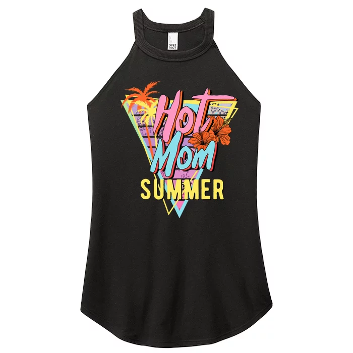 Hot Mom Summer Hawaiian Hibiscus Beach Cute Tropical Tank Top Women’s Perfect Tri Rocker Tank