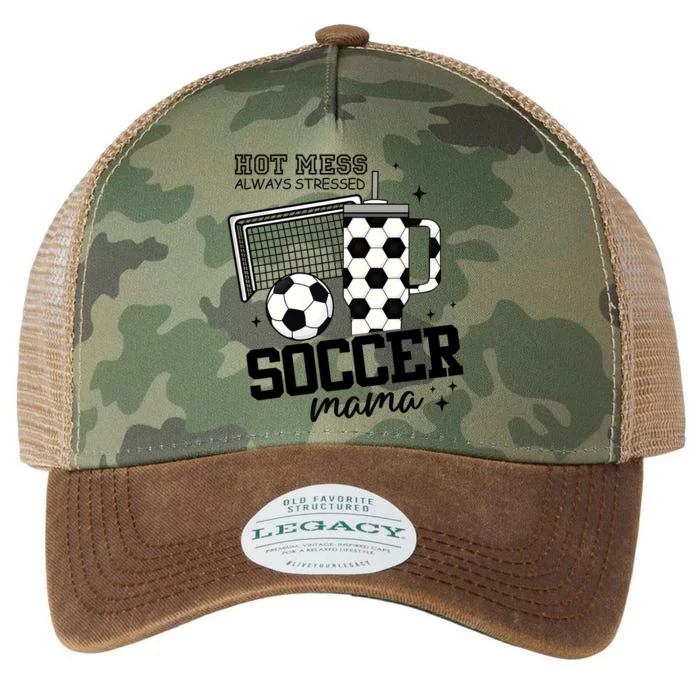 Hot Mess Soccer Mama Soccer Mom Legacy Tie Dye Trucker Hat