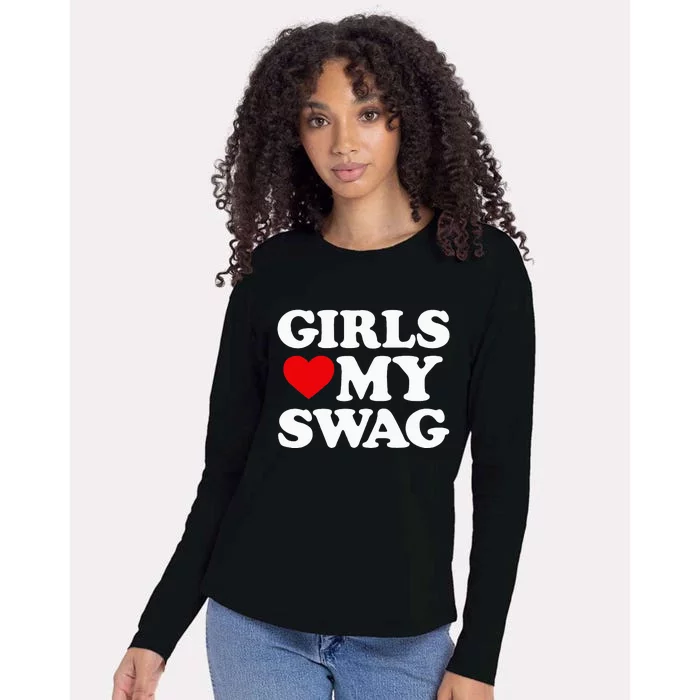 Heart My Swag Girl Love My Swag Valentines Day Womens Cotton Relaxed Long Sleeve T-Shirt