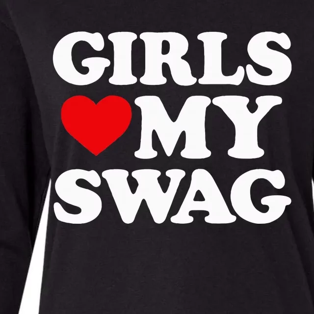 Heart My Swag Girl Love My Swag Valentines Day Womens Cotton Relaxed Long Sleeve T-Shirt