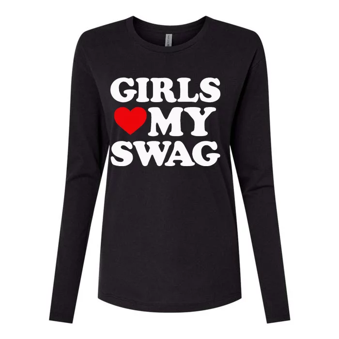 Heart My Swag Girl Love My Swag Valentines Day Womens Cotton Relaxed Long Sleeve T-Shirt