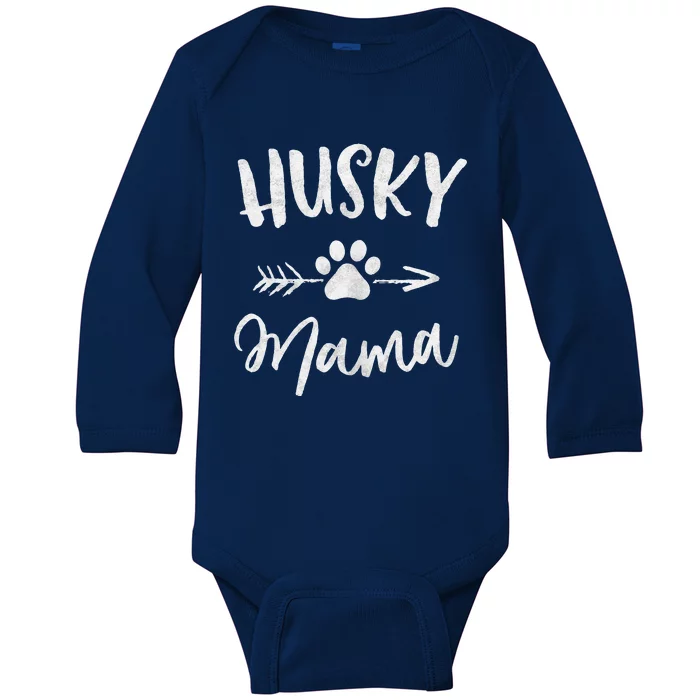 Husky Mama Siberian Husky Lover Owner Gifts Dog Mothers Day Baby Long Sleeve Bodysuit