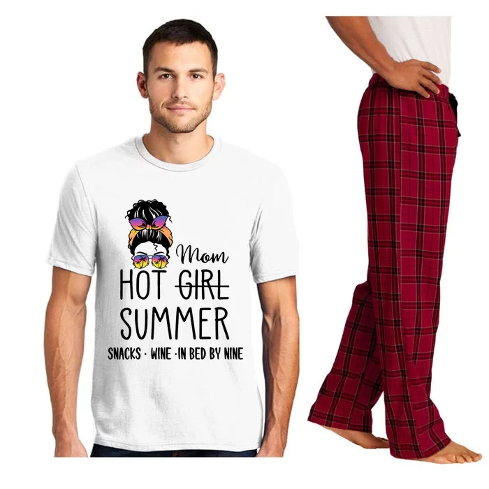 Hot Mom Summer Snack Wine In Bed By Nine Quote Gift Pajama Set