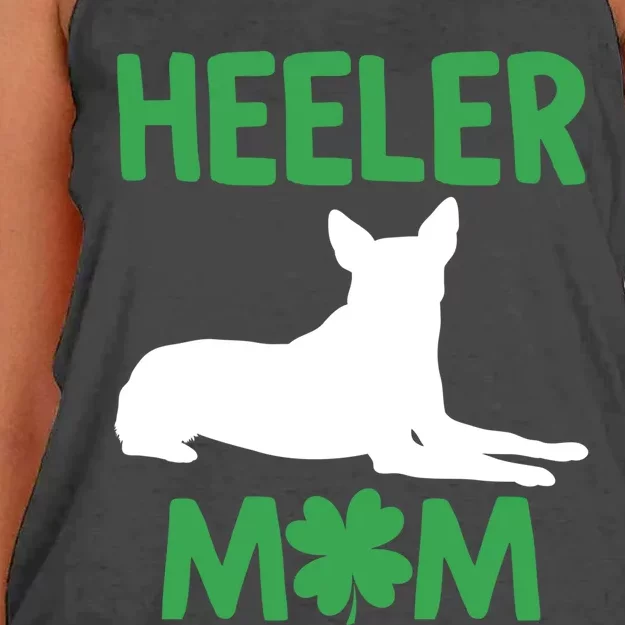 Heeler Mom St Patricks Day Australian Cattle Dog Blue Heeler Gift Women's Knotted Racerback Tank