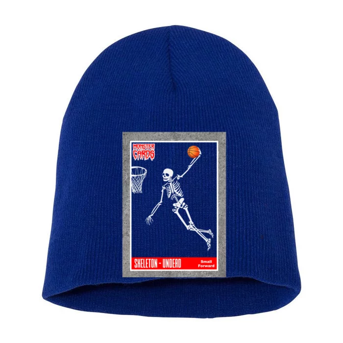 Halloween Monster Sports Card Dunking Basketball Skeleton Gift Short Acrylic Beanie