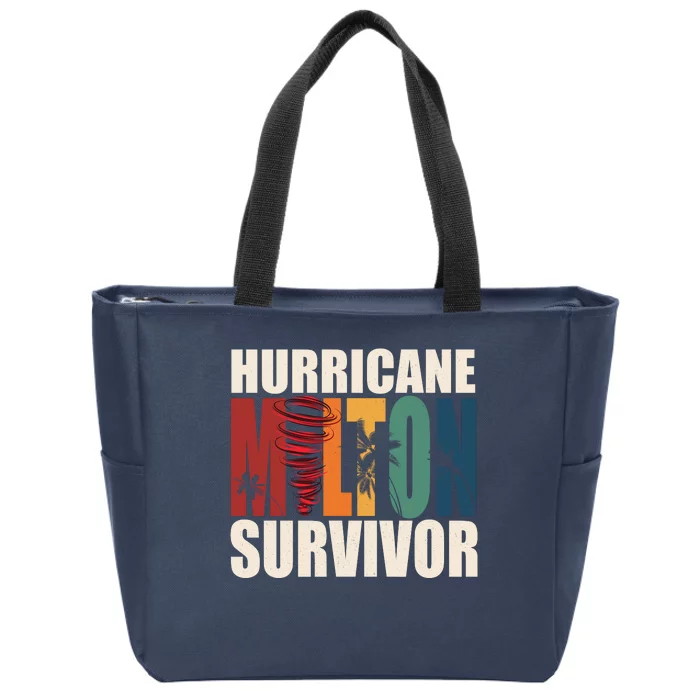 Hurricane Milton Survivor Florida Awareness Zip Tote Bag