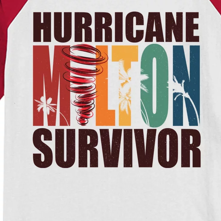 Hurricane Milton Survivor Florida Awareness Kids Colorblock Raglan Jersey