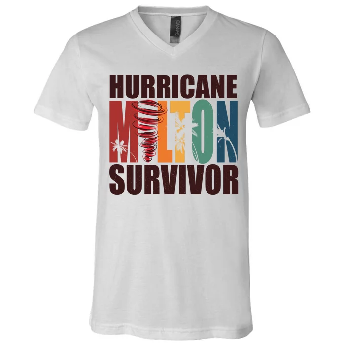 Hurricane Milton Survivor Florida Awareness V-Neck T-Shirt