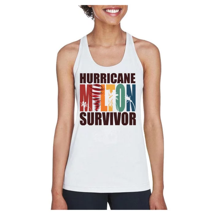 Hurricane Milton Survivor Florida Awareness Women's Racerback Tank