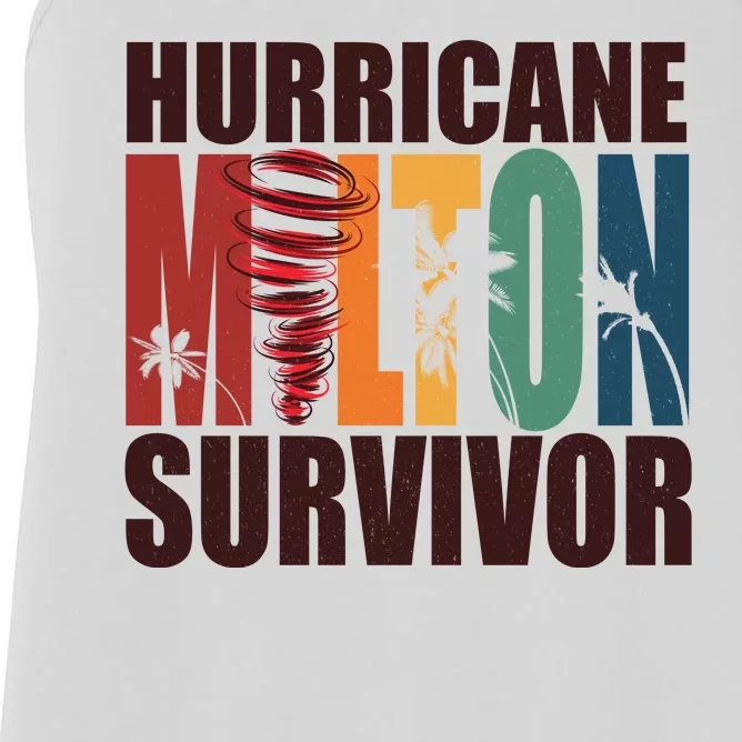 Hurricane Milton Survivor Florida Awareness Women's Racerback Tank