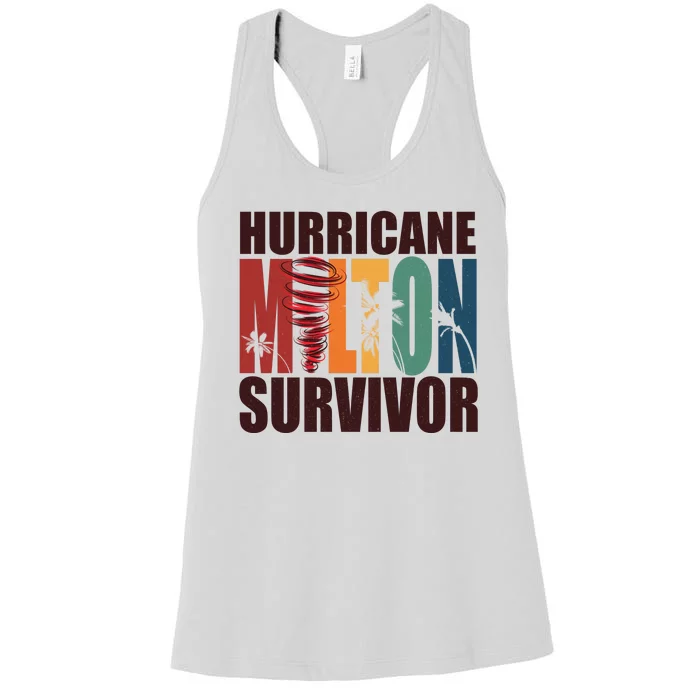 Hurricane Milton Survivor Florida Awareness Women's Racerback Tank