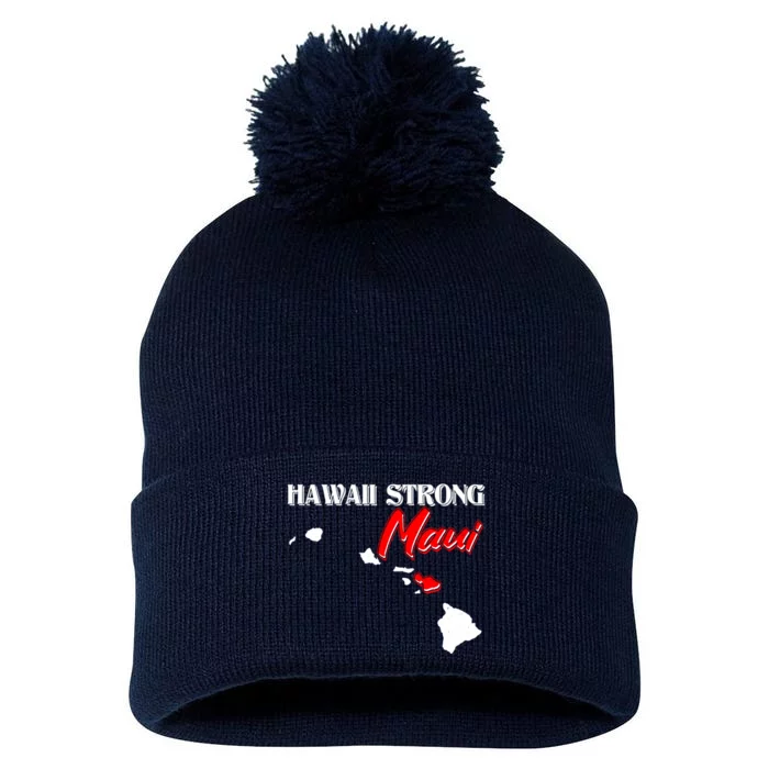 Hawaii Maui Strong Pom Pom 12in Knit Beanie