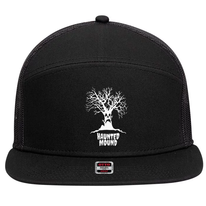 Haunted Mound Sematary Spooky Tree 7 Panel Mesh Trucker Snapback Hat