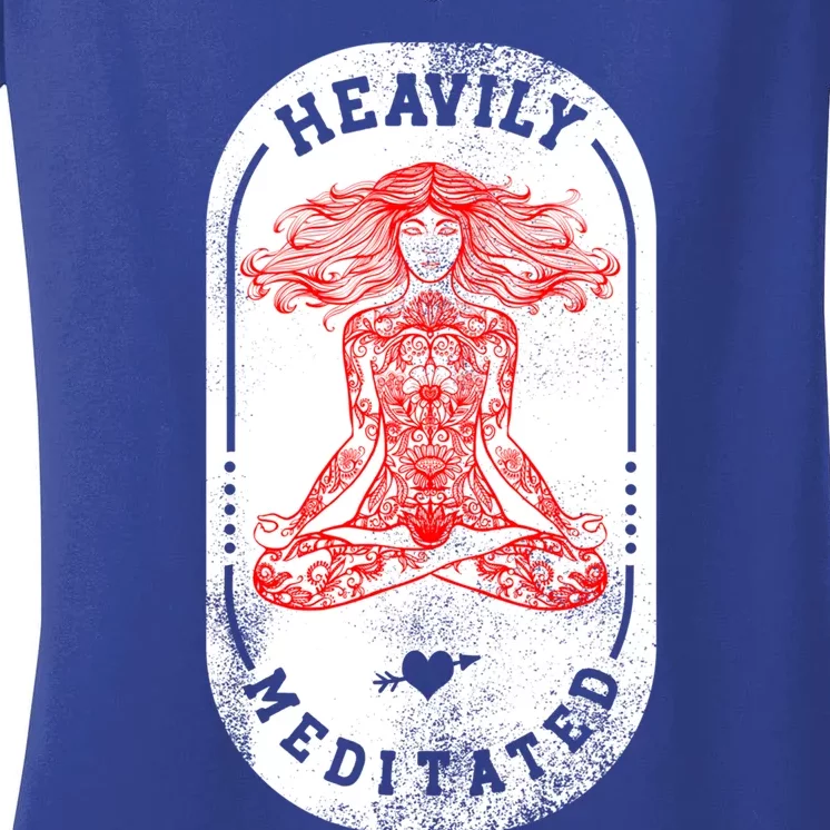 Heavily Meditated Spiritual Yoga Gift Women's V-Neck T-Shirt