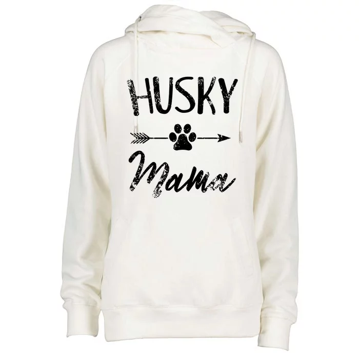 Husky Mama Siberian Husky Lover Owner Gifts Dog Mom Womens Funnel Neck Pullover Hood