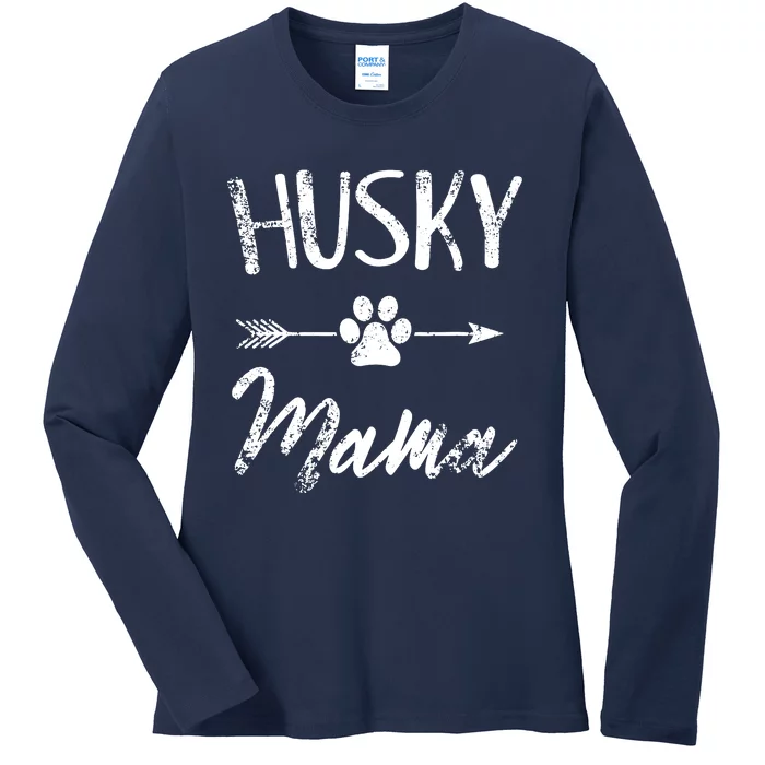 Husky Mama Siberian Husky Lover Owner Gifts Dog Mom Ladies Long Sleeve Shirt