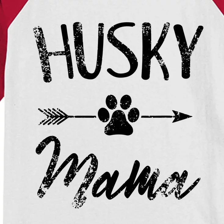 Husky Mama Siberian Husky Lover Owner Gifts Dog Mom Kids Colorblock Raglan Jersey