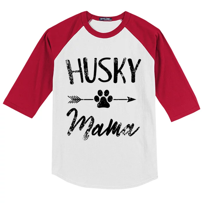 Husky Mama Siberian Husky Lover Owner Gifts Dog Mom Kids Colorblock Raglan Jersey