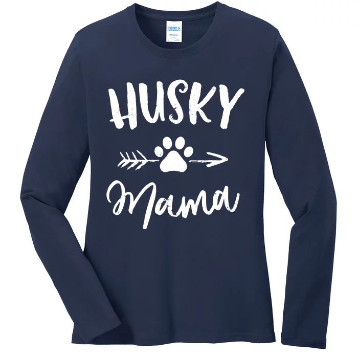 Husky Mama Siberian Husky Lover Owner Gifts Dog Mom Ladies Long Sleeve Shirt