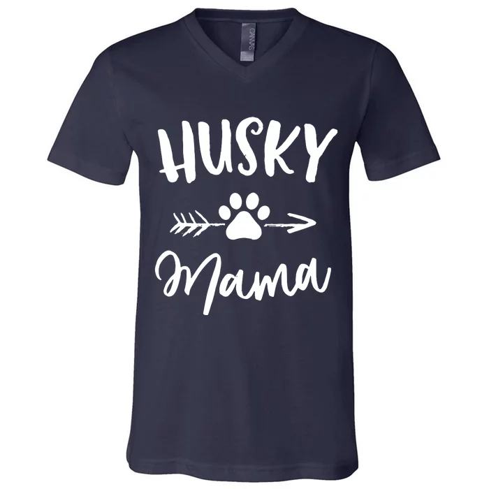 Husky Mama Siberian Husky Lover Owner Gifts Dog Mothers Day V-Neck T-Shirt