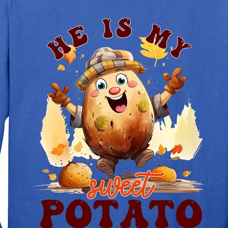 Hes My Sweet Potato Yes I Yam Fall Couples Matching Tees Gift Tall Long Sleeve T-Shirt