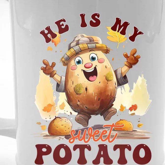 Hes My Sweet Potato Yes I Yam Fall Couples Matching Tees Gift Front & Back Beer Stein