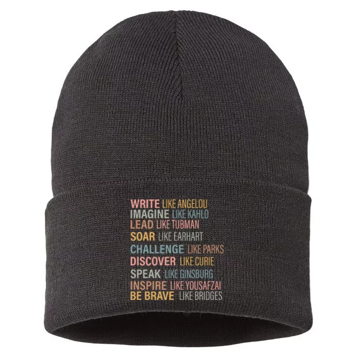 History Month Strong Women Empowered Gift Feminist Sustainable Knit Beanie