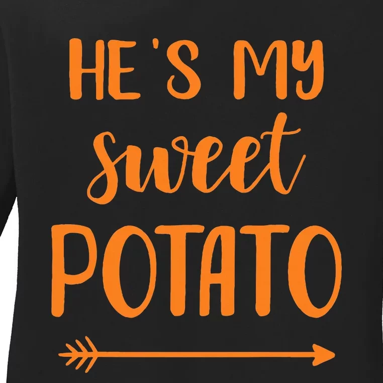 HeS My Sweet Potato For Matching Couple Ladies Long Sleeve Shirt